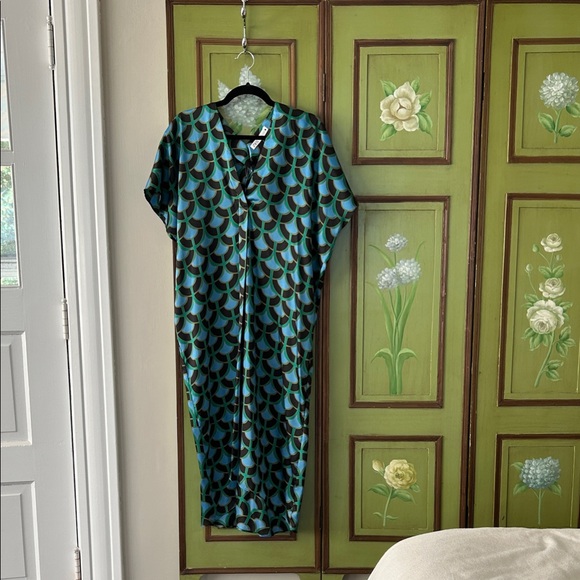 Zara Green and Black Patterned Dress NWOT - Picture 1 of 4